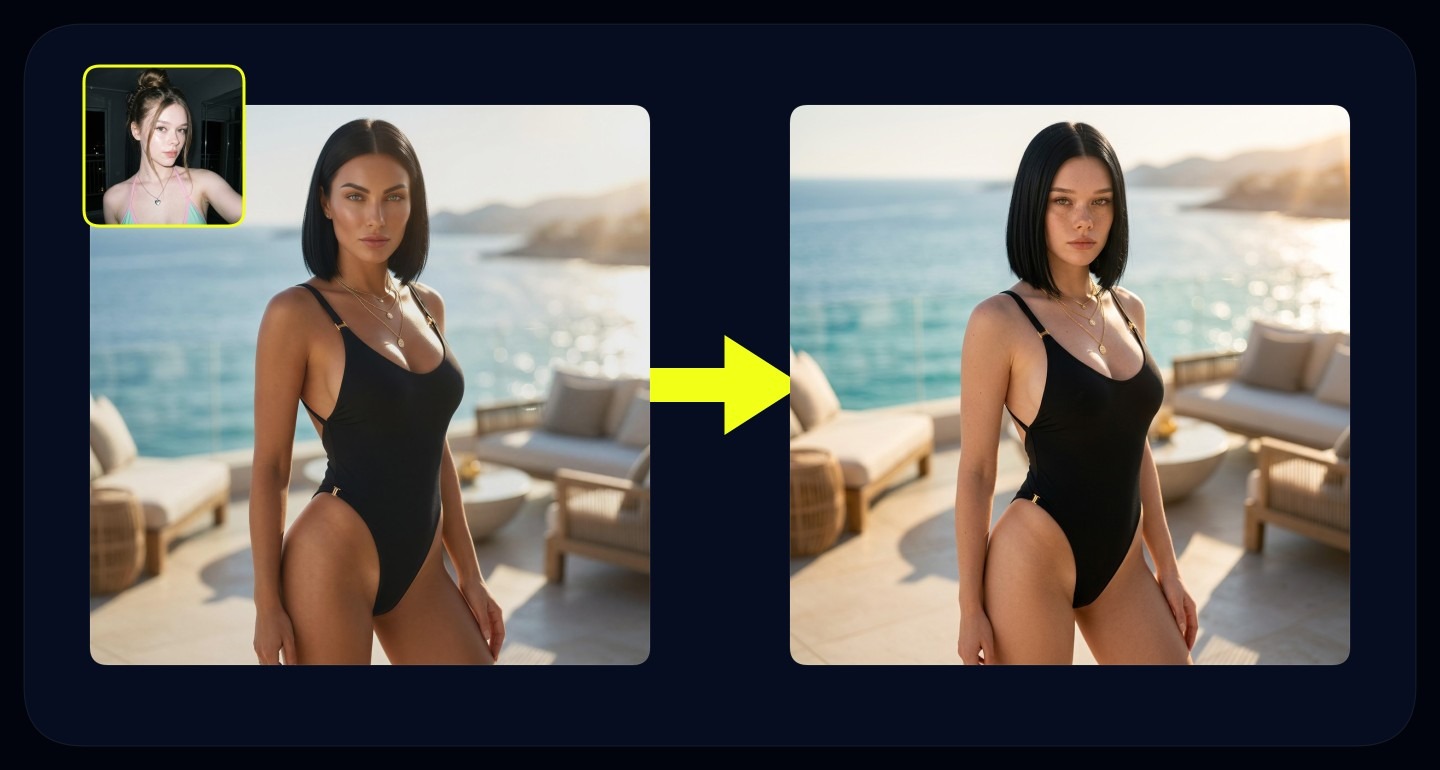 Mila remix walkthrough for Luxury Terrace Black Swimsuit Turquoise Ocean Golden Hour