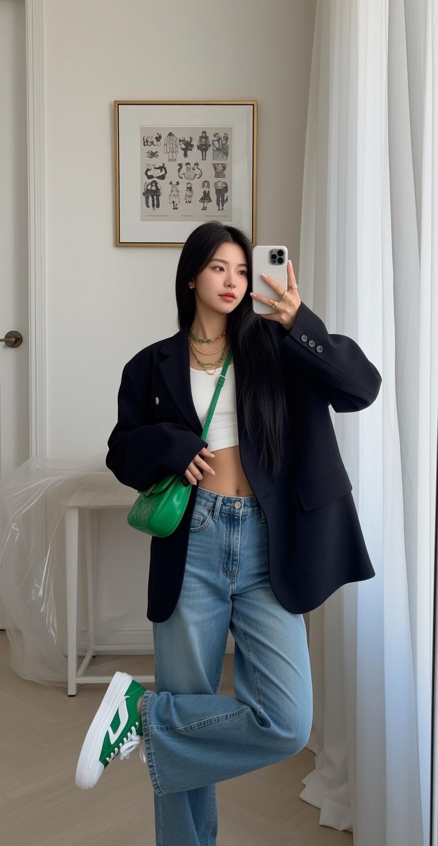 White Crop Top Near Window