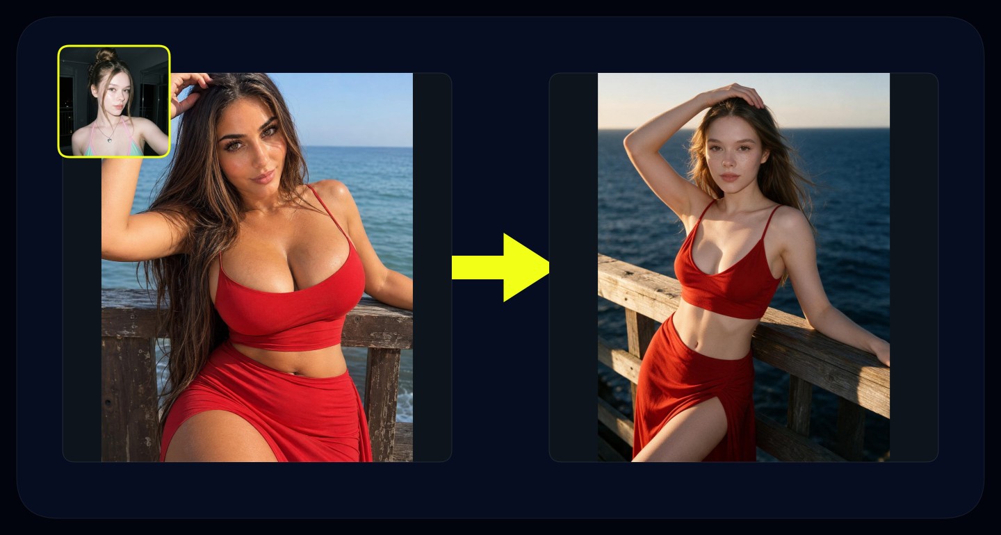 Mila remix walkthrough for Red Dress On Beach Railing At Sunrise