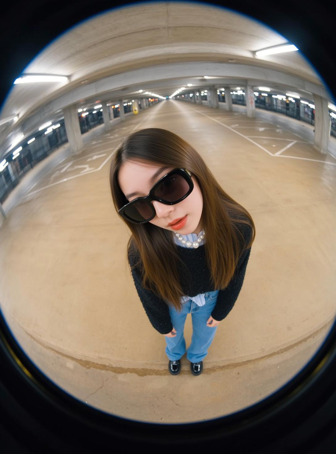 Fisheye Young Long Straight Brown Fair Black