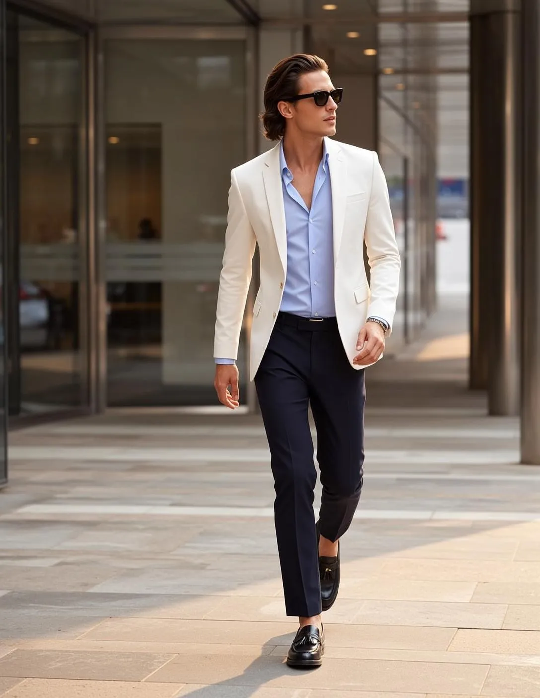Sunglasses And Bracelets In Blazer Portrait