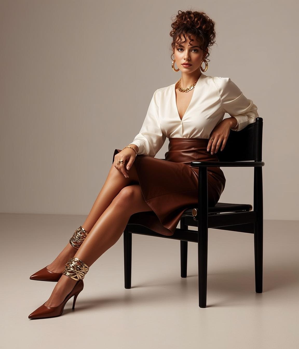 Luxury Young Curly Brown Hair Styled Light