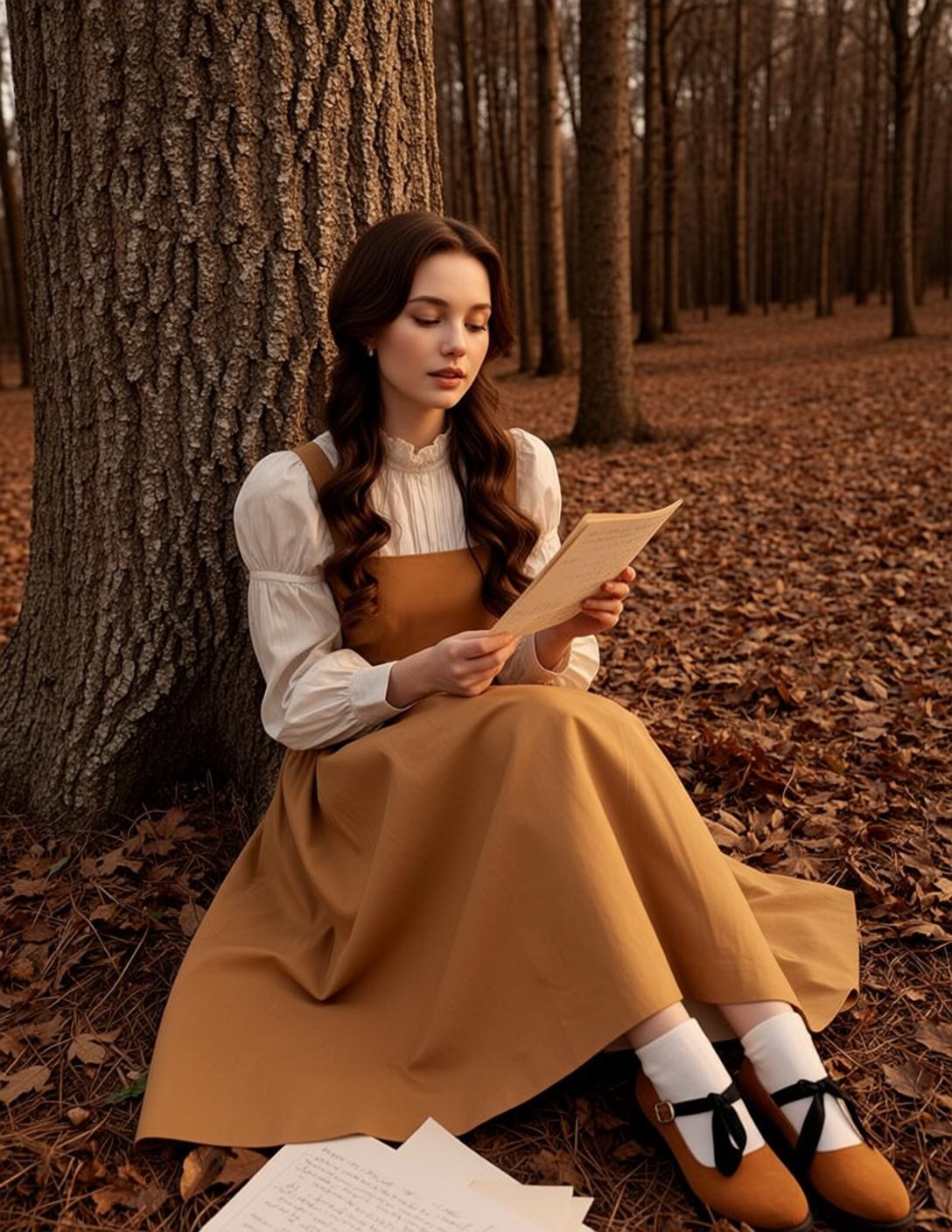 Autumn Young Long Brown Wavy Hair Fair
