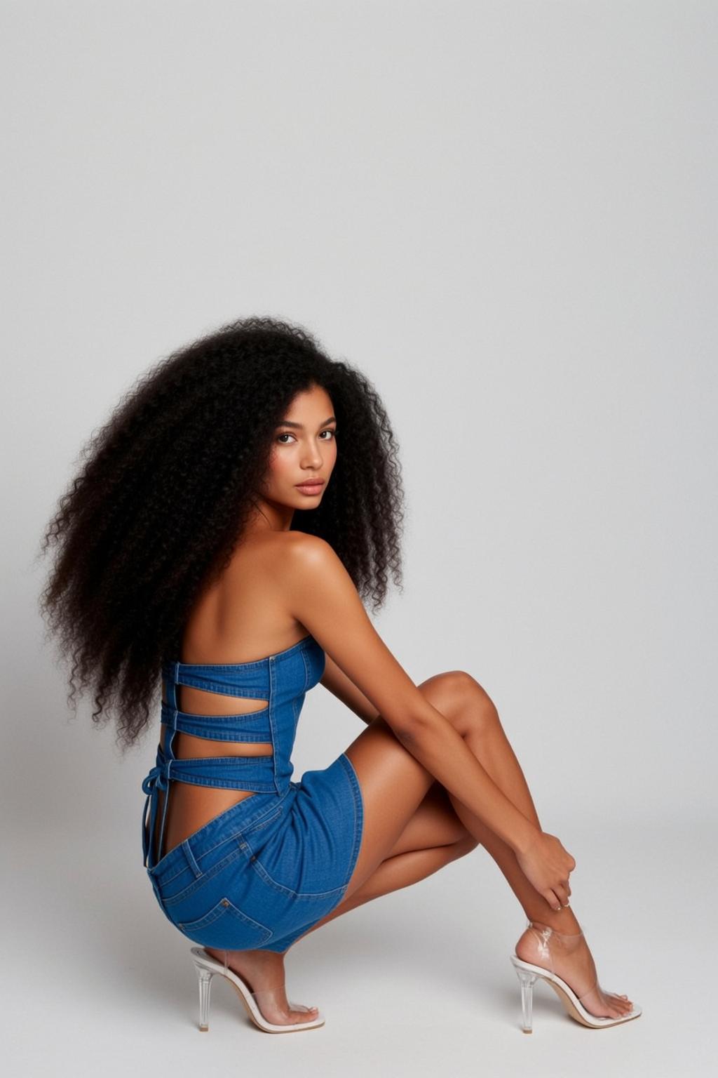 Denim Strapless Denim Top Studio White Seamless