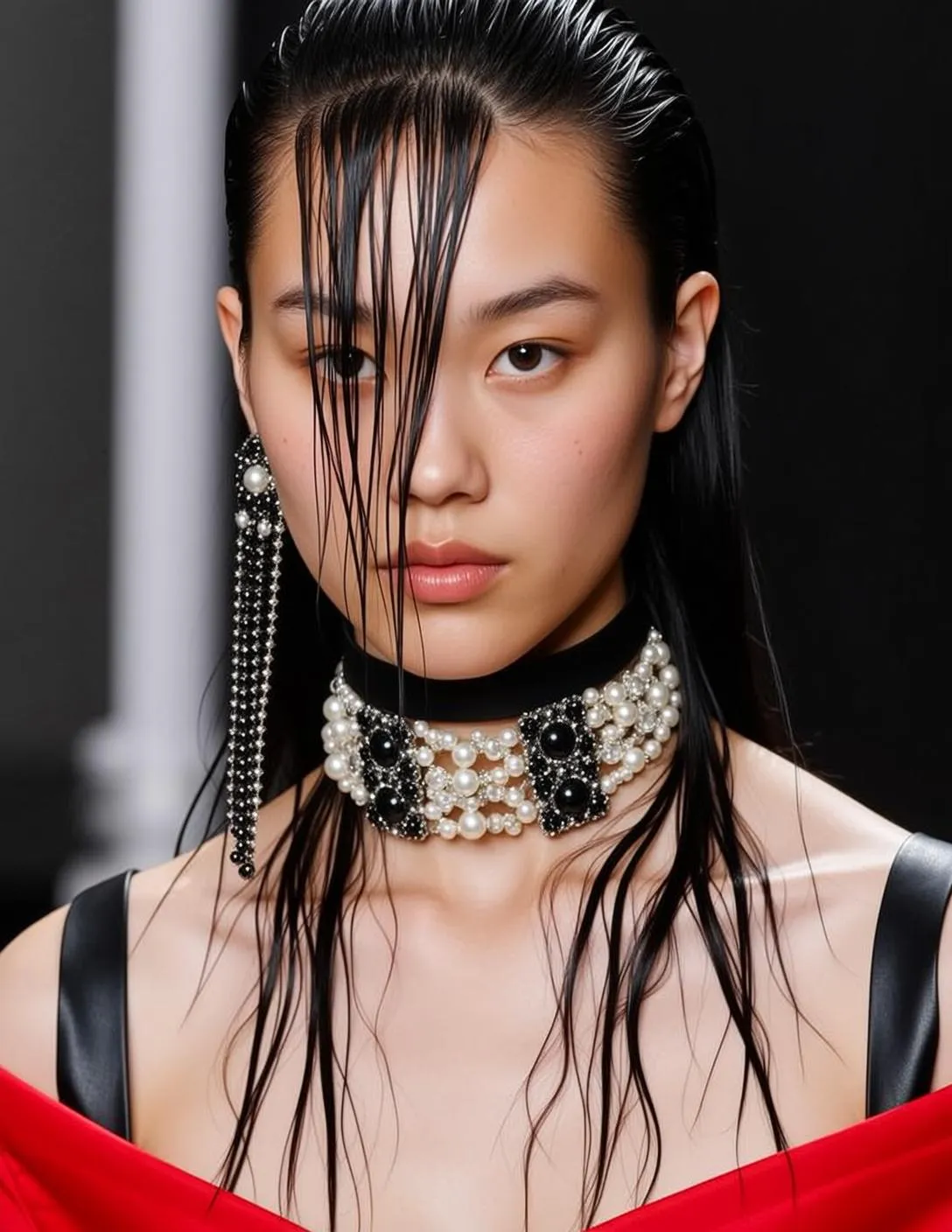 Earrings And Necklace In The Studio