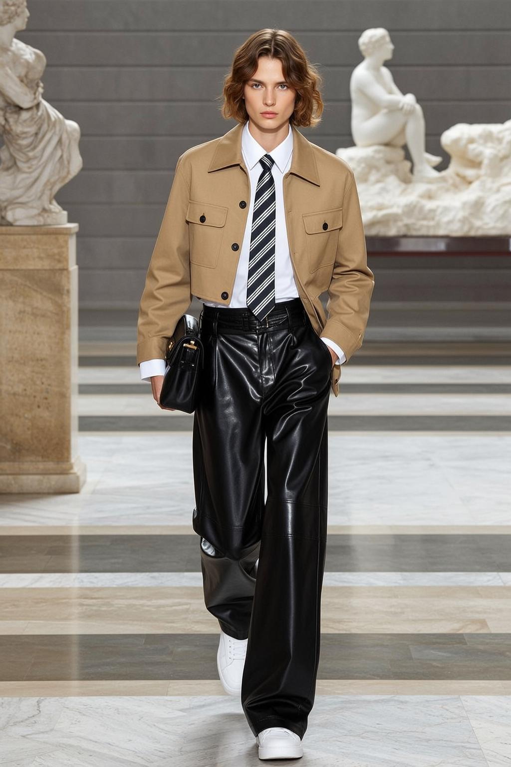 Androgynous Model Museum Fashion Editorial
