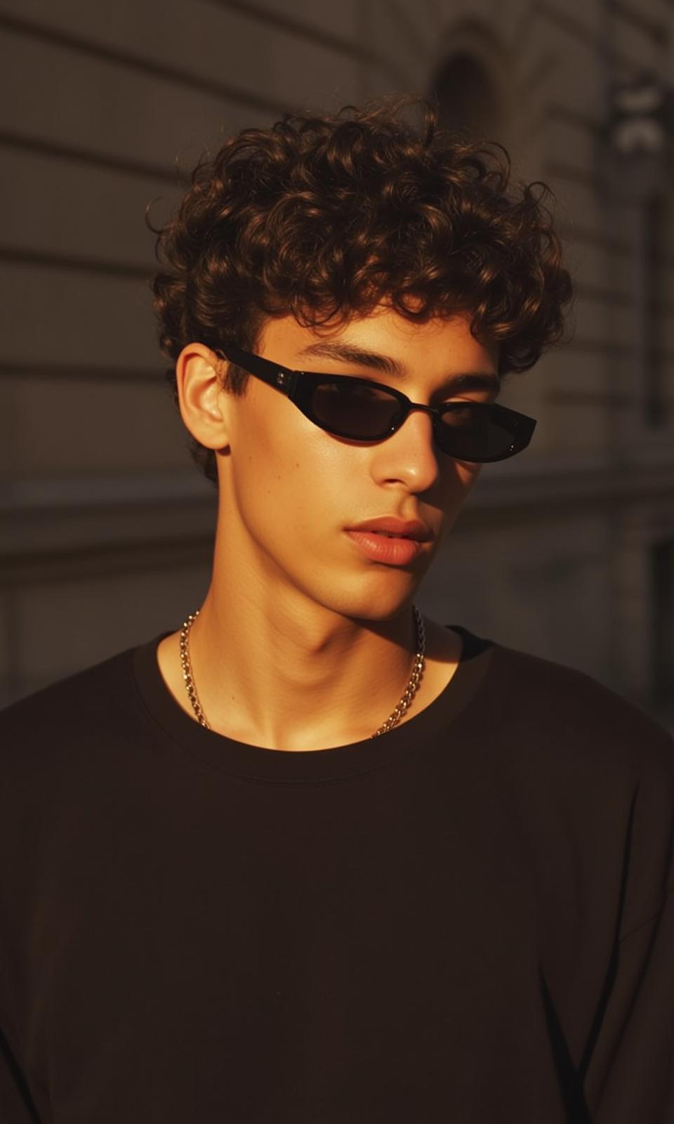 Young Short Curly Brown Light Tan Black