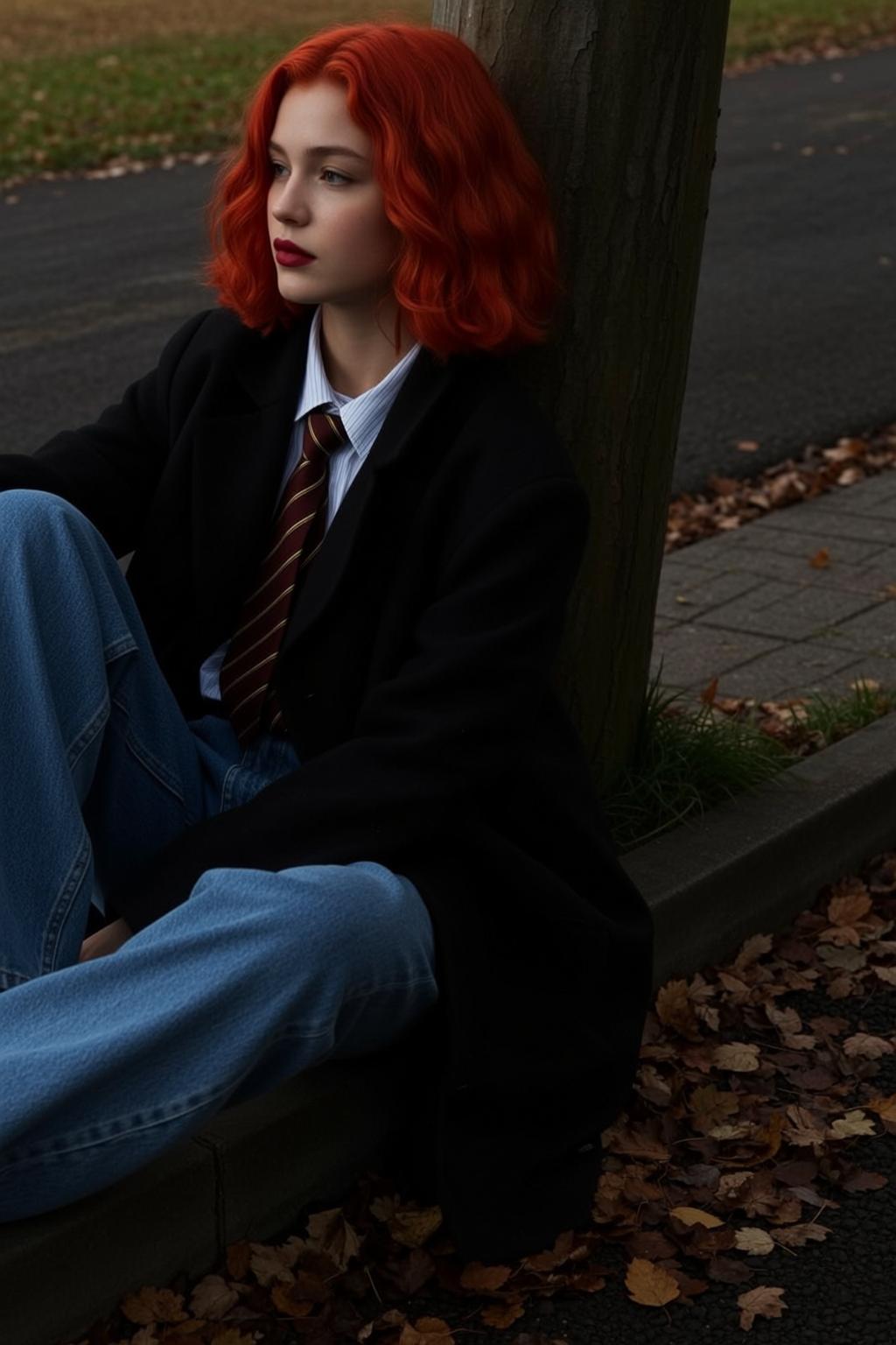 Autumn Young Short Wavy Bright Orange Pale reference photo