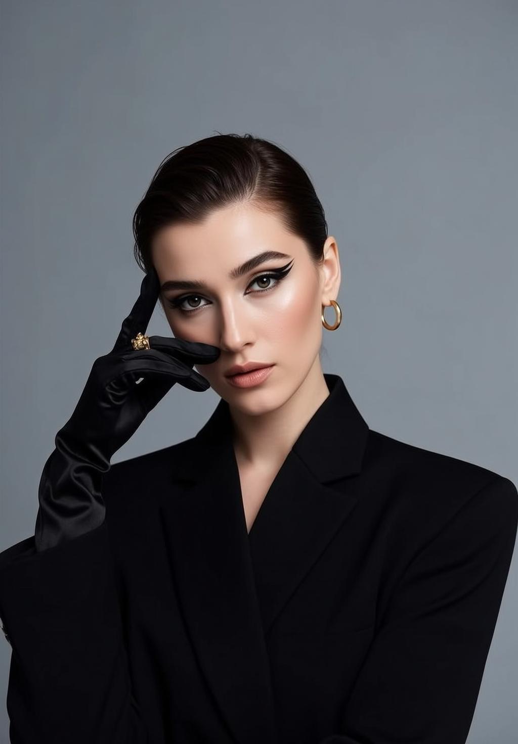 Luxury Young Dark Brown Slicked Back Fair