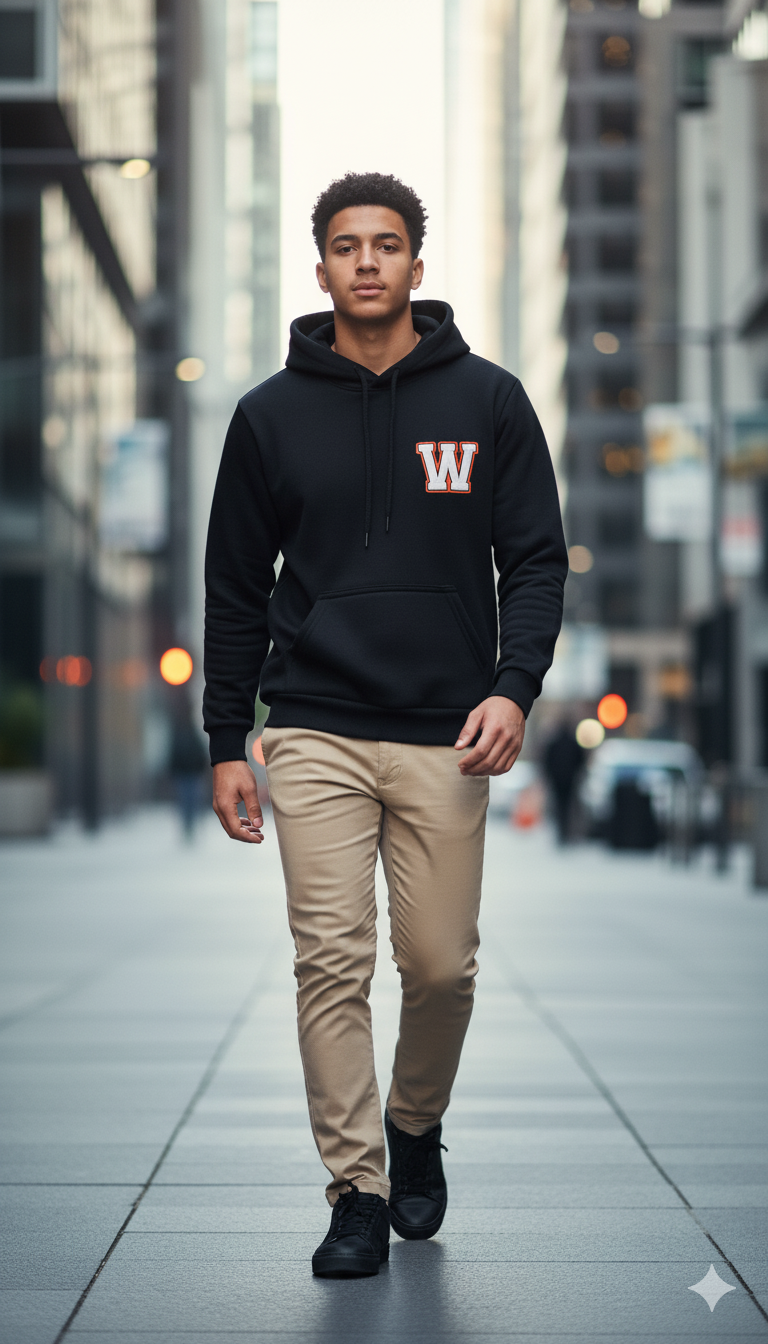 Black Hoodie City Walk