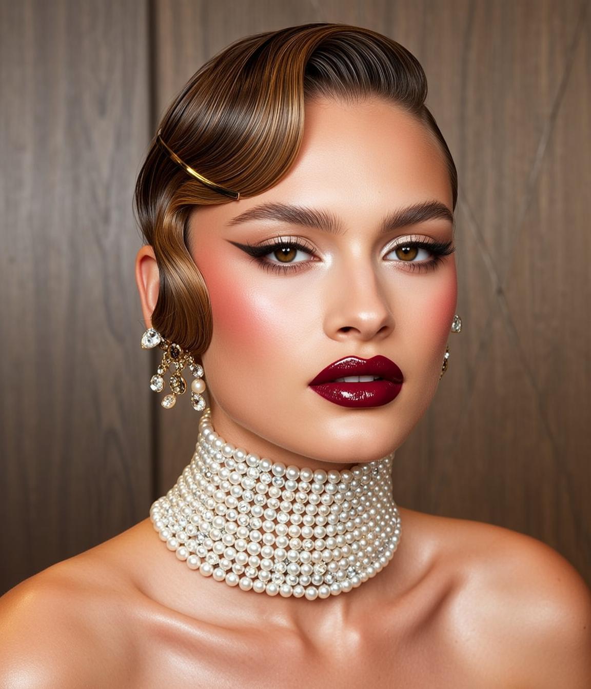 Photorealistic Portrait Woman With Slight Head Tilt Facing Forward Her