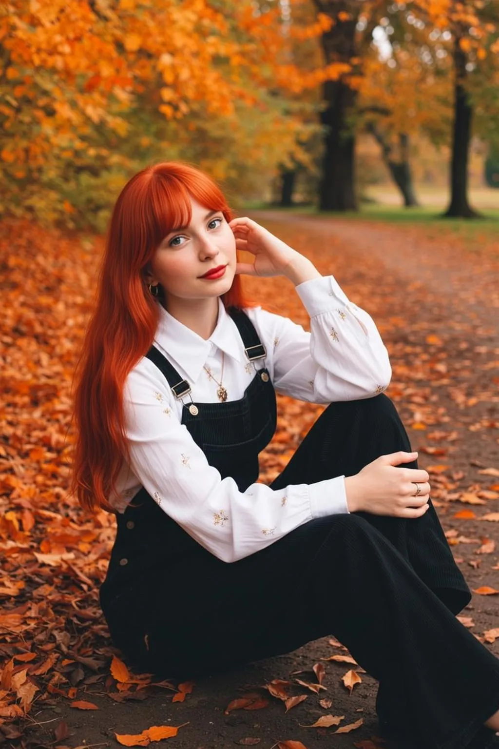 Makeup Earrings Necklace And Rings In Park Portrait