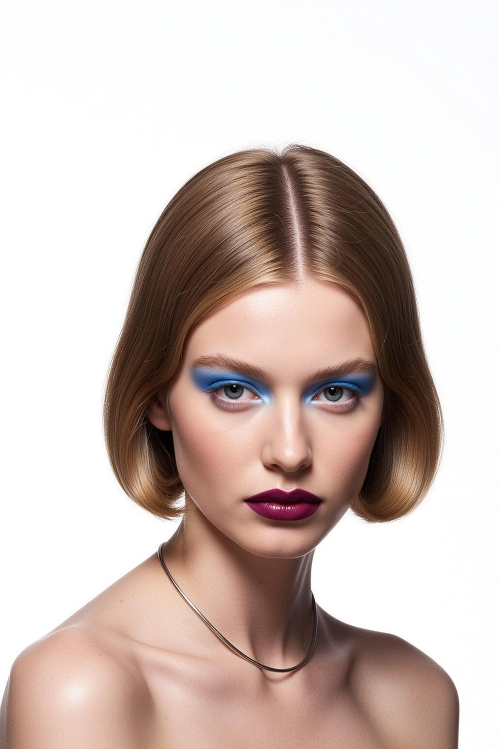 Blonde Bob Blue Eyeshadow Studio Beauty