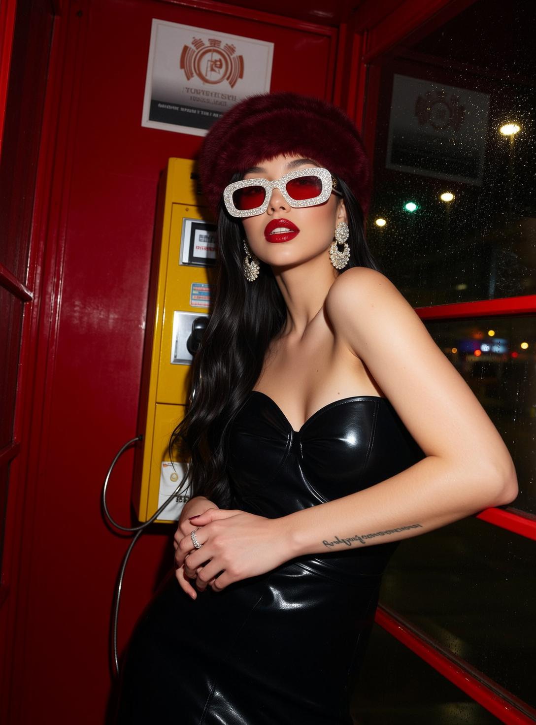 Explore Leaning Against Inside Red Telephone Booth