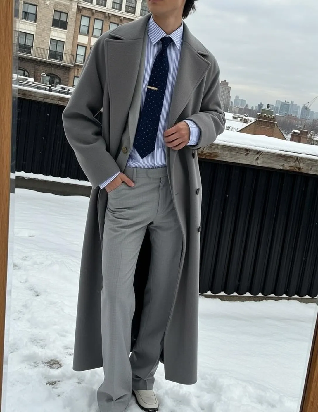 Grey Overcoat Street Portrait