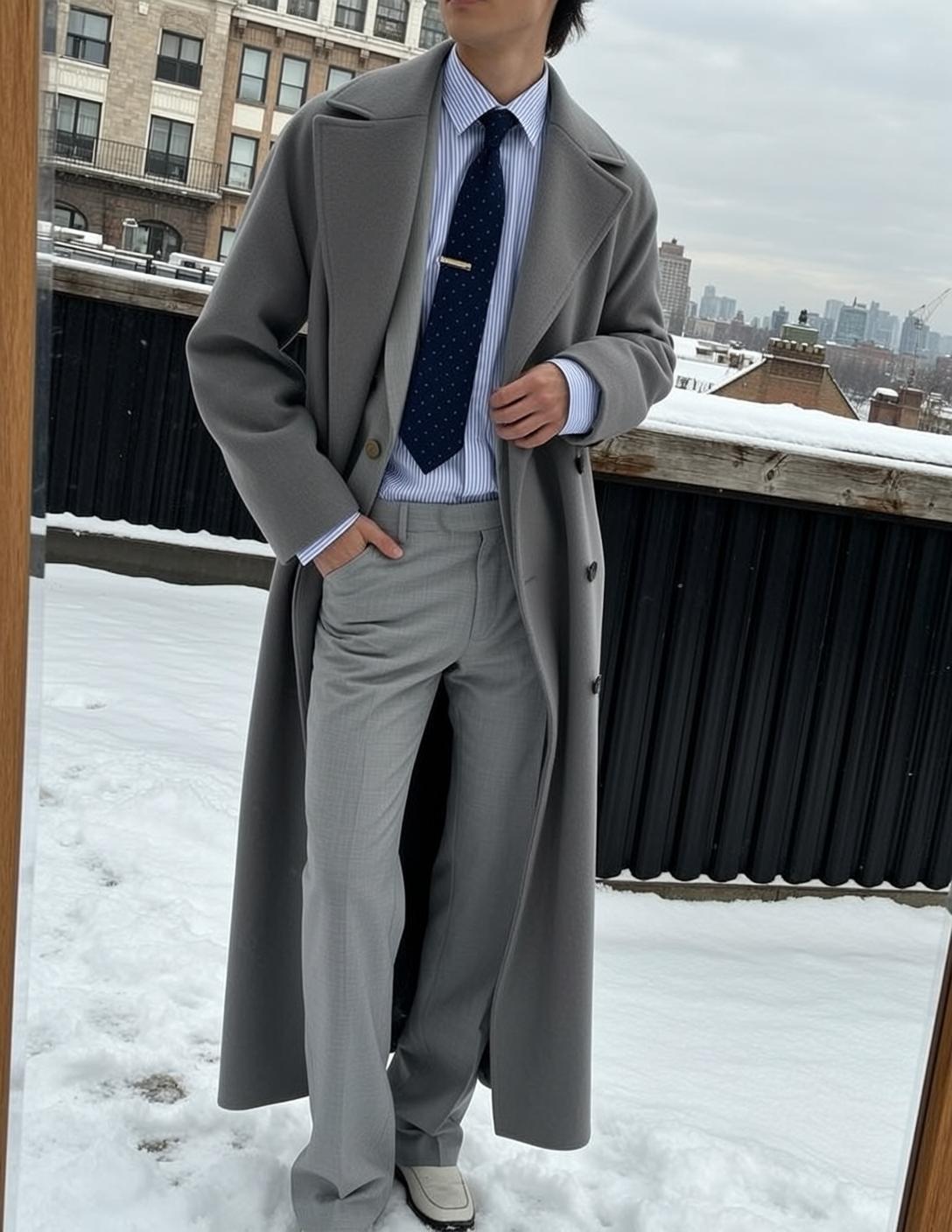 Grey Overcoat Street Portrait