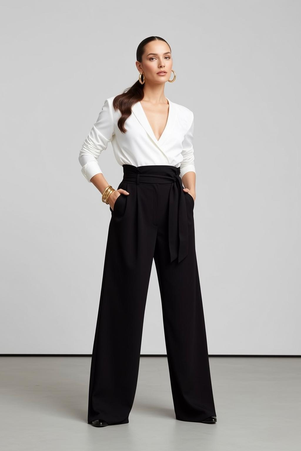 Luxury Dark Brown Pulled Back Ponytail Fair