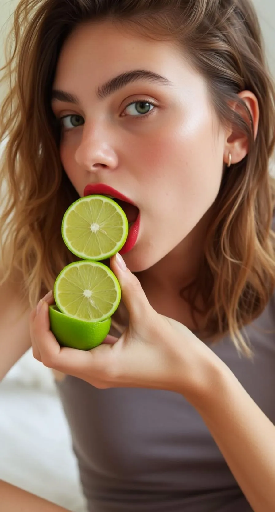 Makeup Earrings And Nails In Fashion Portrait