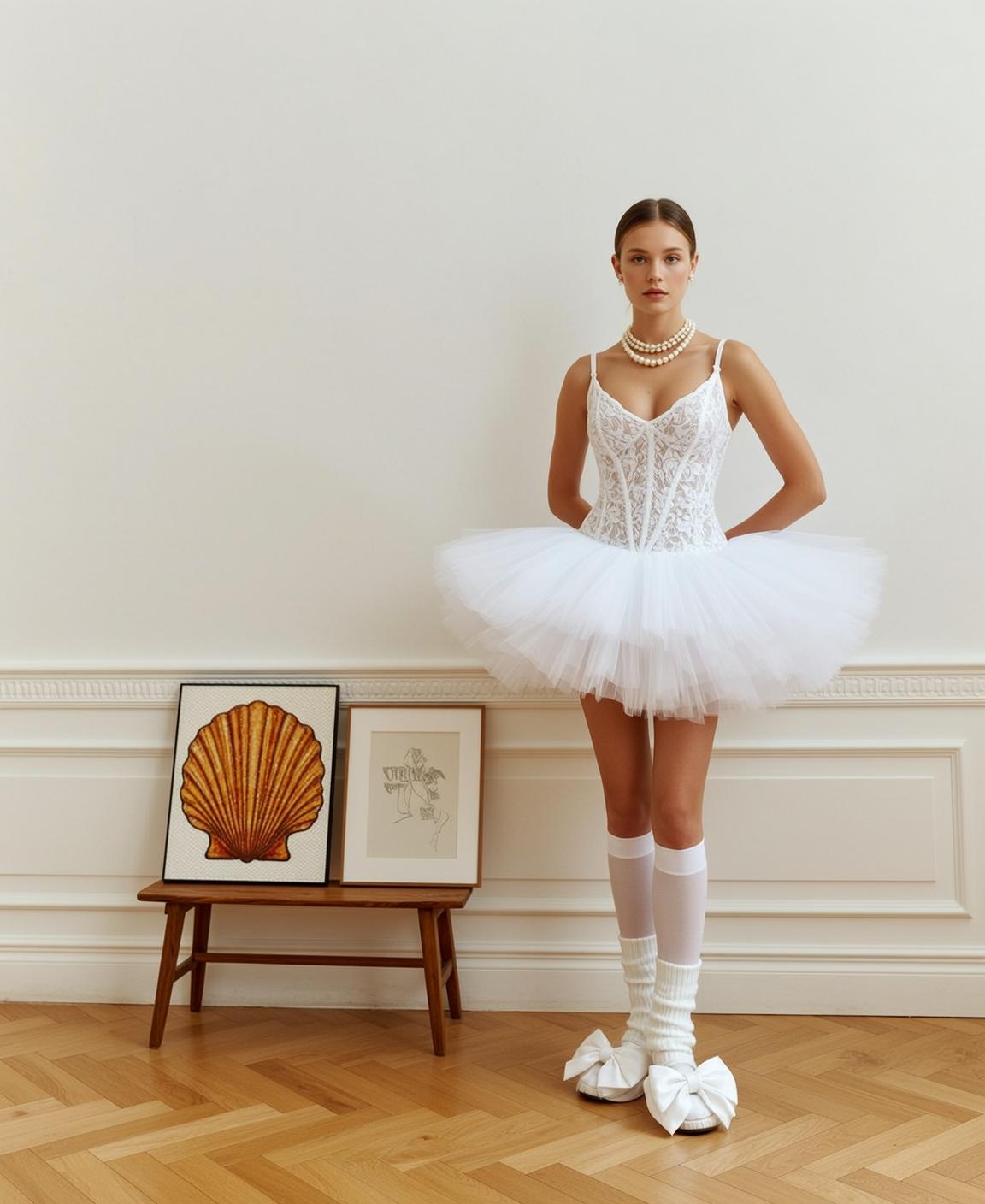 White Tutu Pearl Necklace