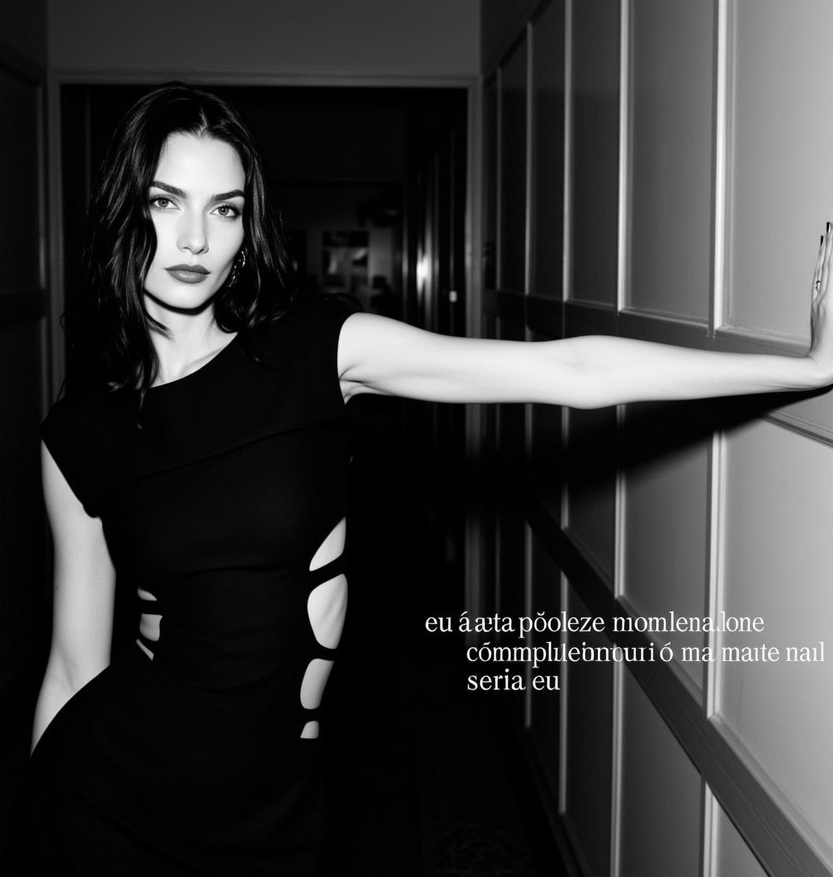 Monochrome Wall Dress Portrait
