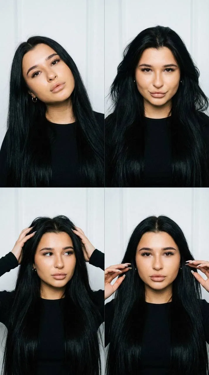 Realistic Young Woman Photobooth 2x2 9x16