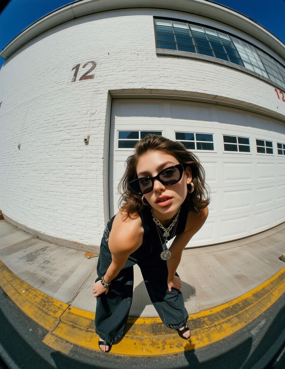 Fisheye Young Brown Wavy Fair Black Tank