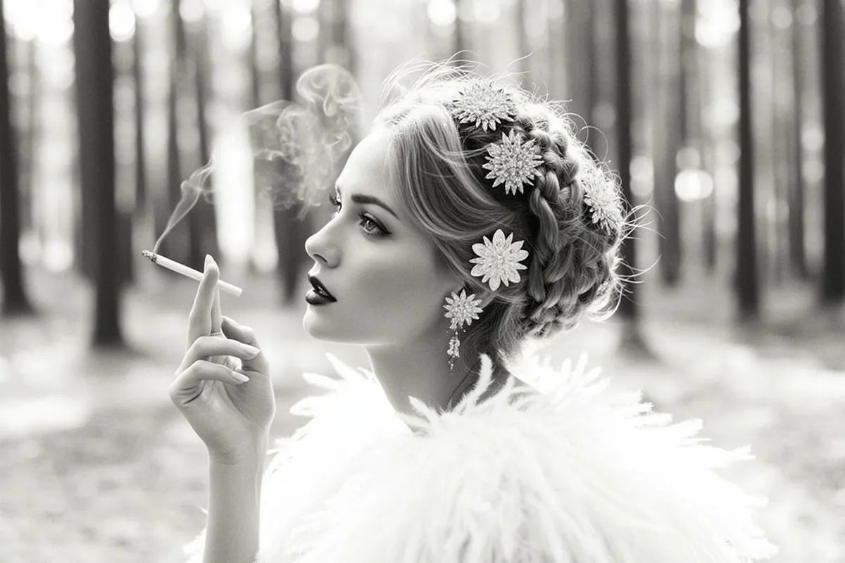 Makeup And Earrings In The Forest