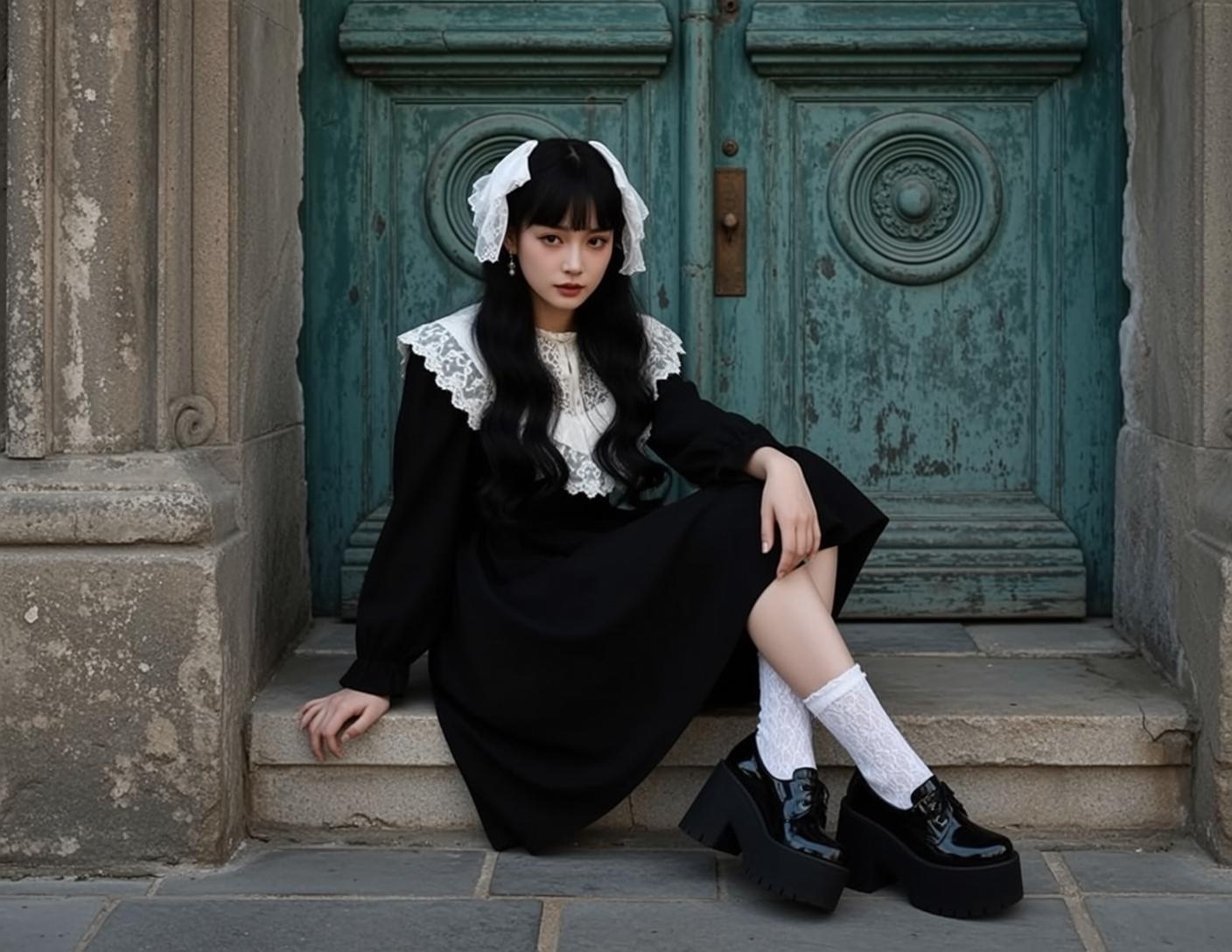 Teal Door Gothic Portrait