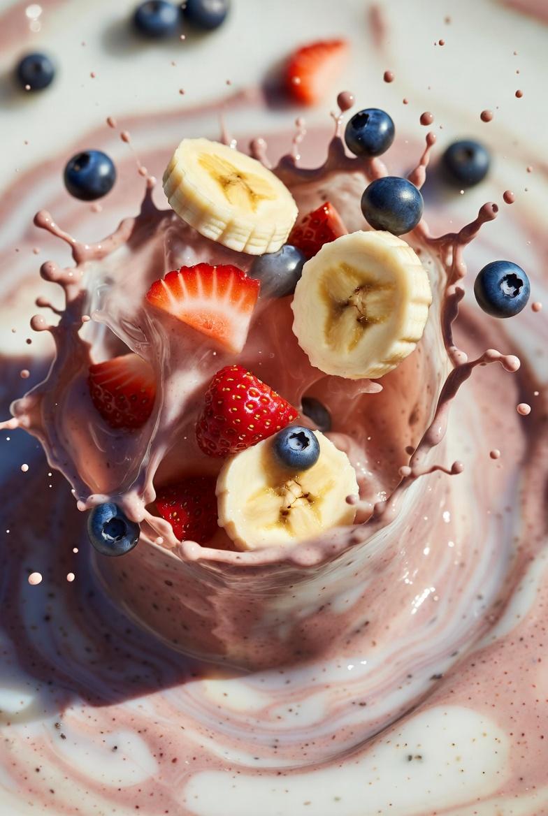 Smoothie Explosion Frozen Mid Air Studio Lighting