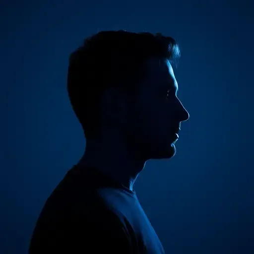 Photography Front Gaze Portrait Contrast Profile Silhouette Man Against Vibrant