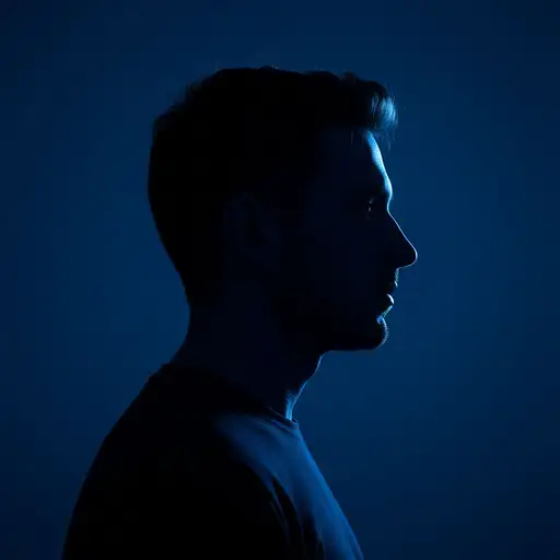 Photography Front Gaze Portrait Contrast Profile Silhouette Man Against Vibrant