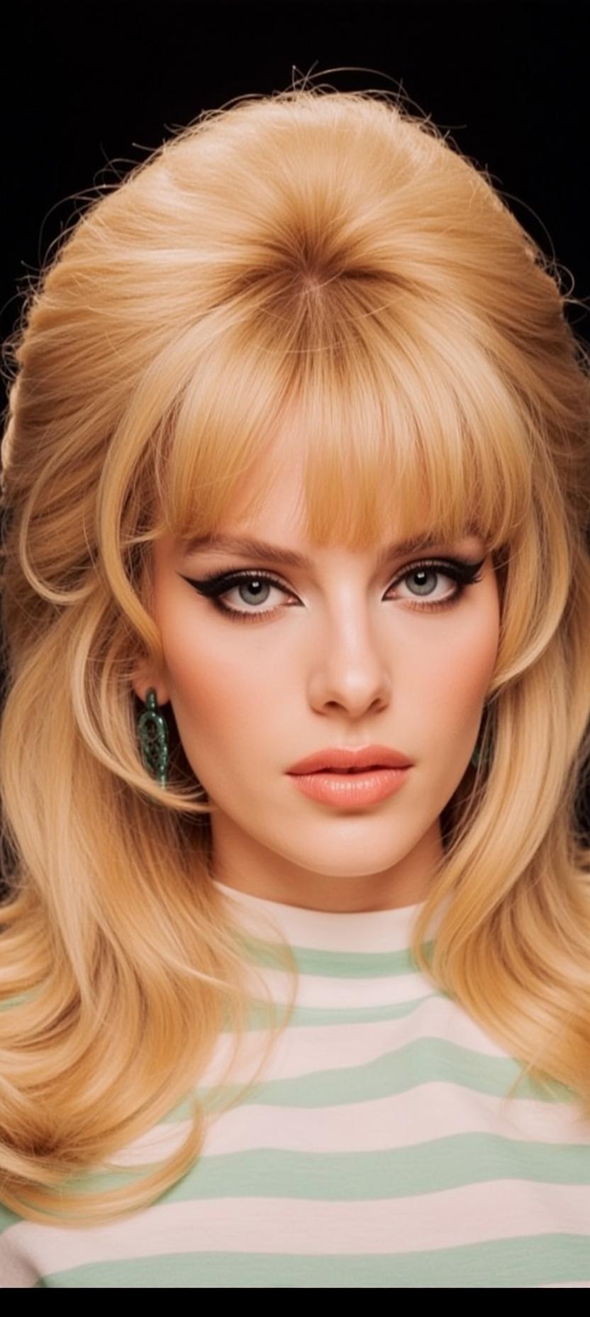 Blonde Woman Green Earrings Studio