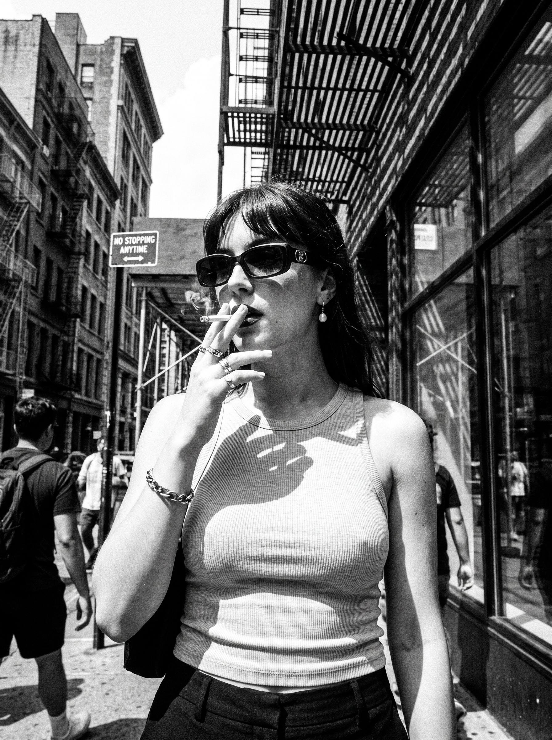 Ribbed On New York City Sidewalk reference photo