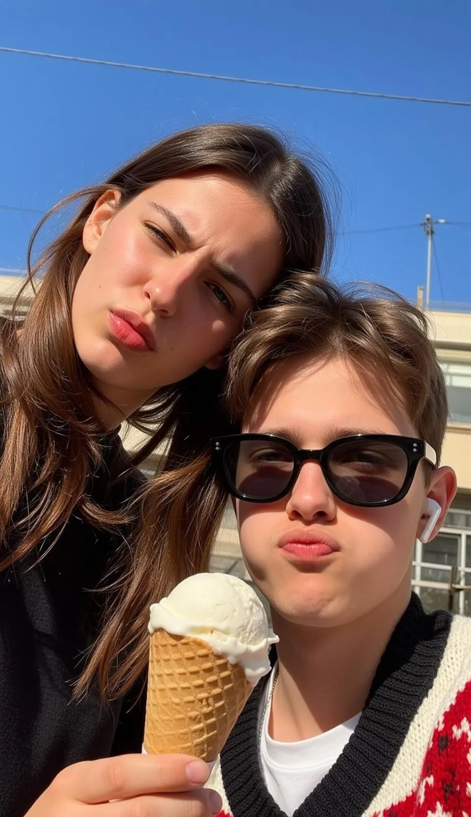 Explore Captures Close-up Selfie-style Two Individuals Left