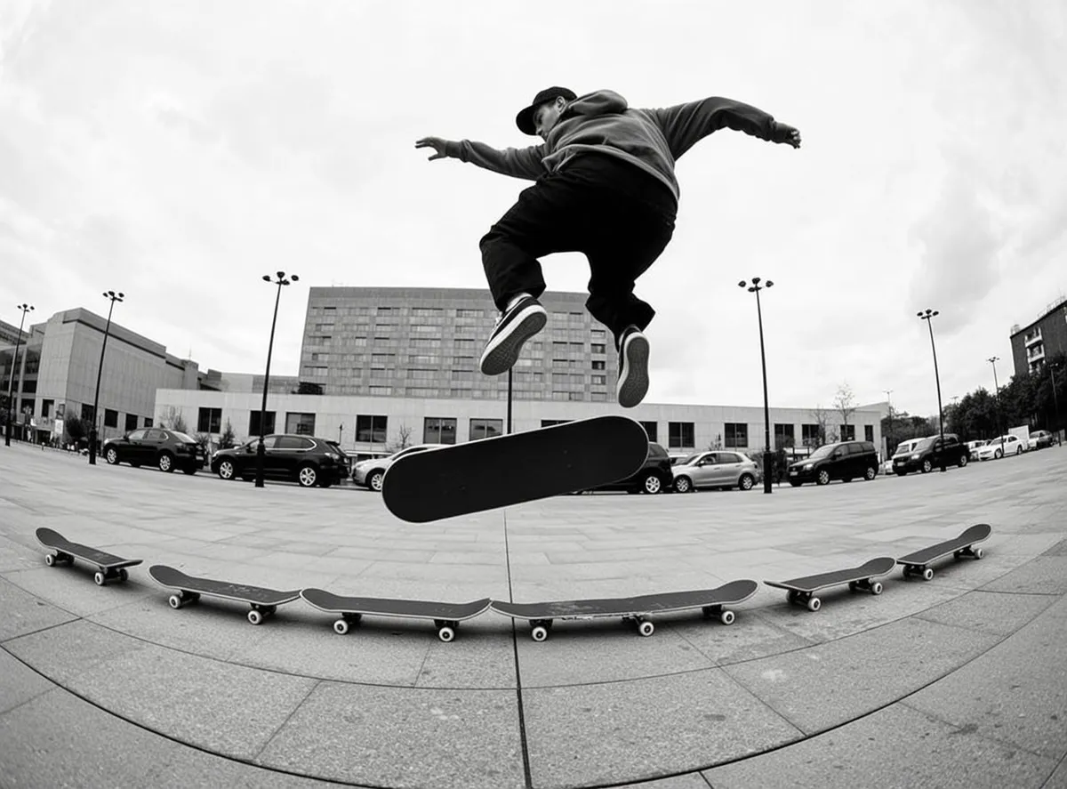 Skateboard Jump Urban Plaza