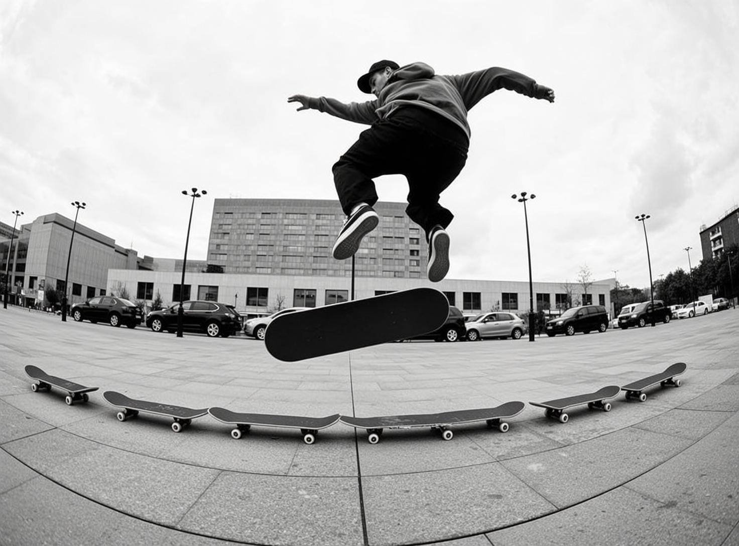 Skateboard Jump Urban Plaza