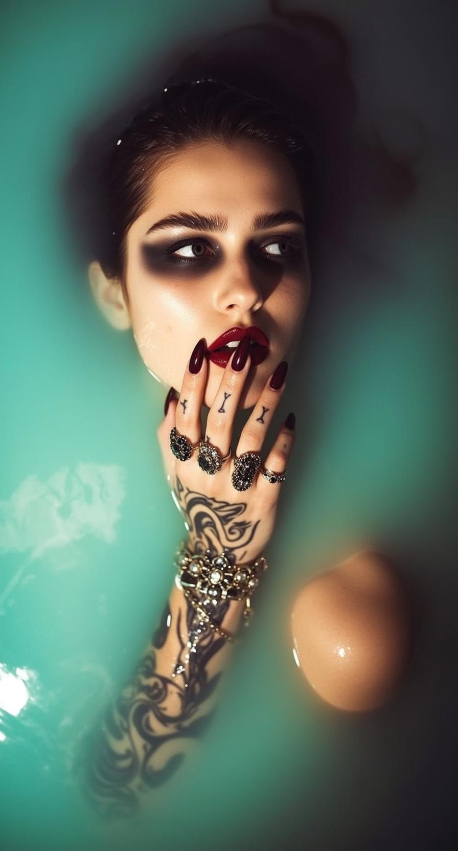 Wet Bathtub Jewelry Pose
