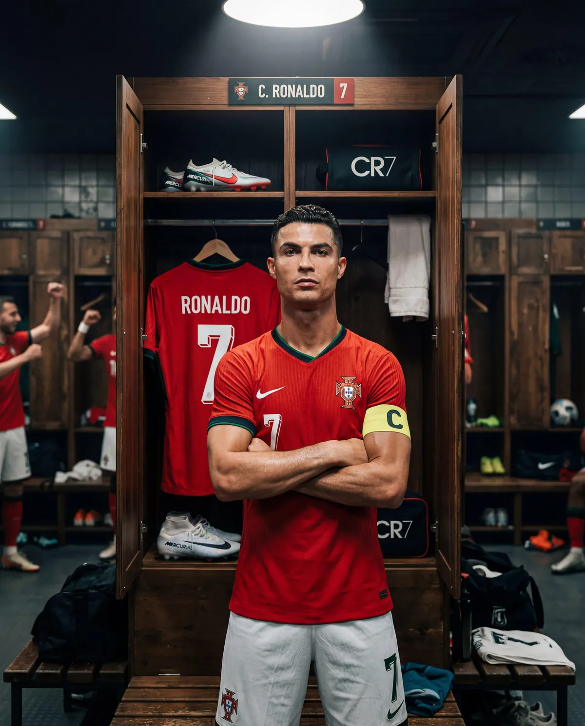 Soccer Player Locker Room Dramatic Lighting