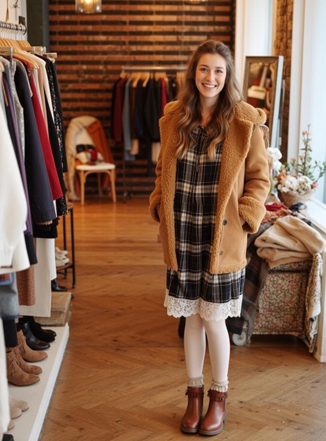 Plaid Dress Boutique Teddy Coat