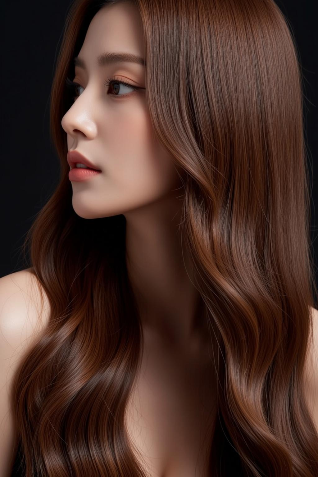 Luxury Young Long Wavy Dark Brown Fair