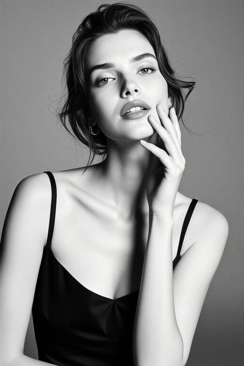 Makeup And Earrings In Studio Portrait