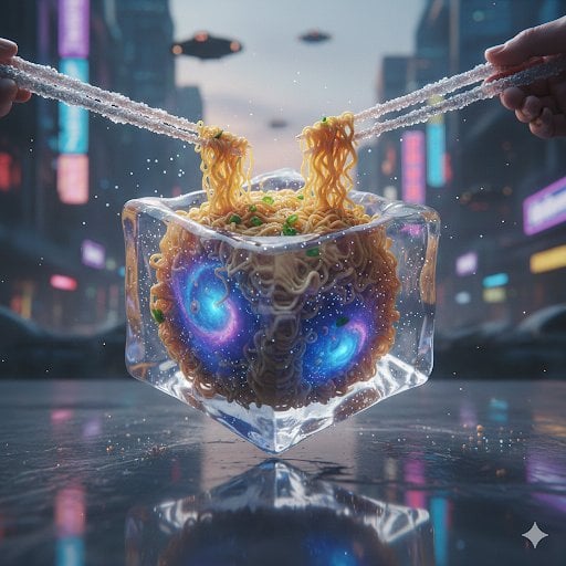 Steamy Noodles Lifted Mid Air Cinematic Food Editorial