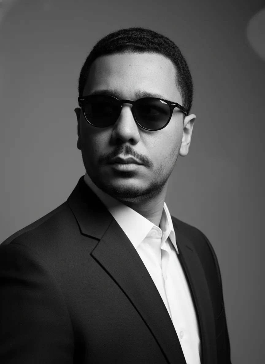 Monochrome Portrait Of Man In Suit