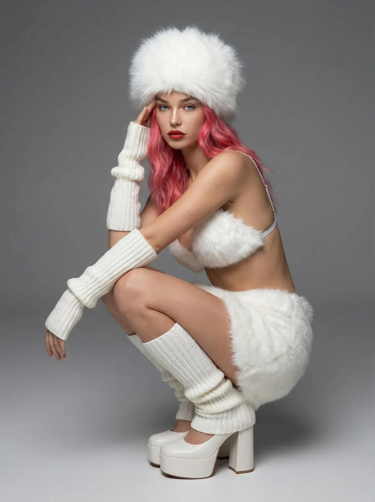 Faux Fur Editorial Portrait