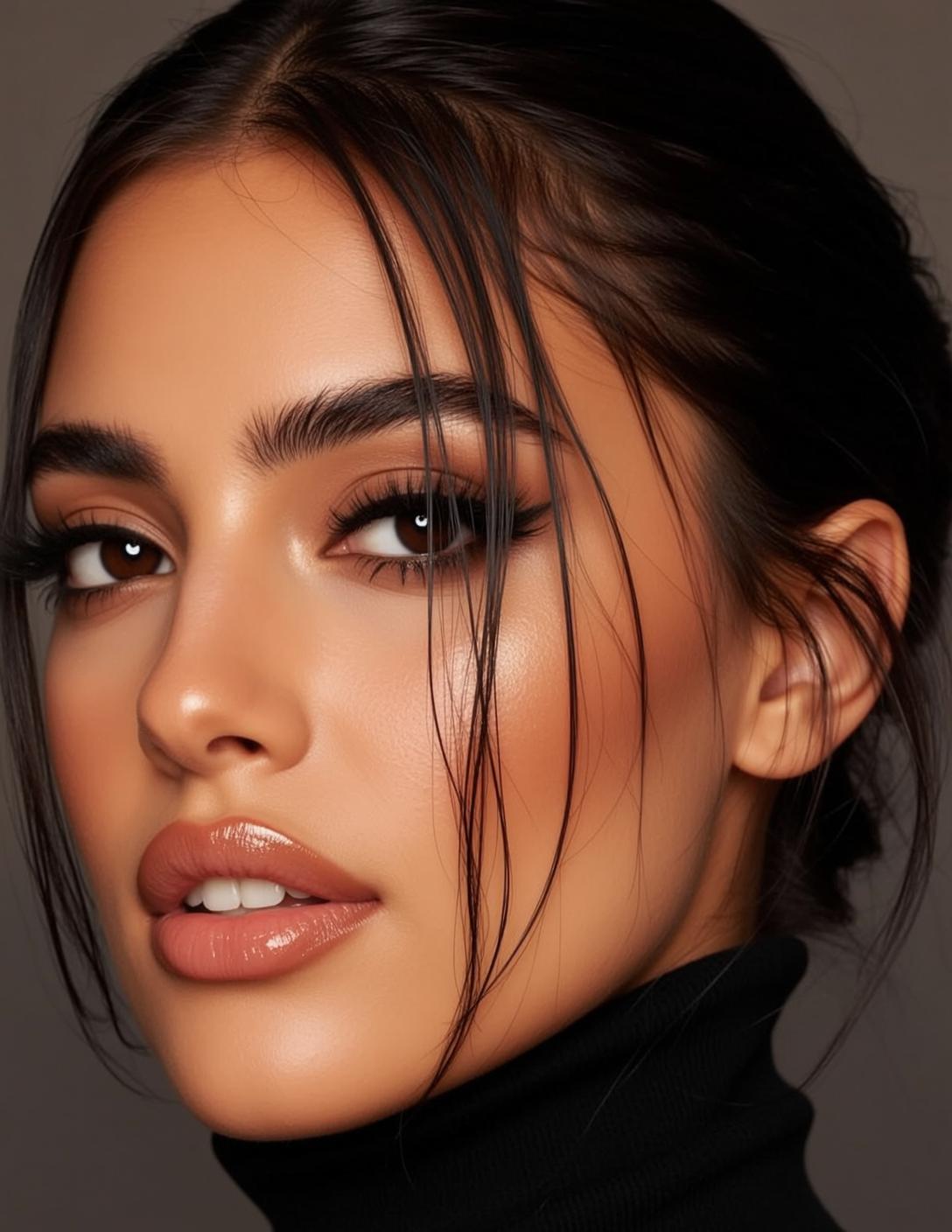 Black Ribbed Turtleneck Portrait