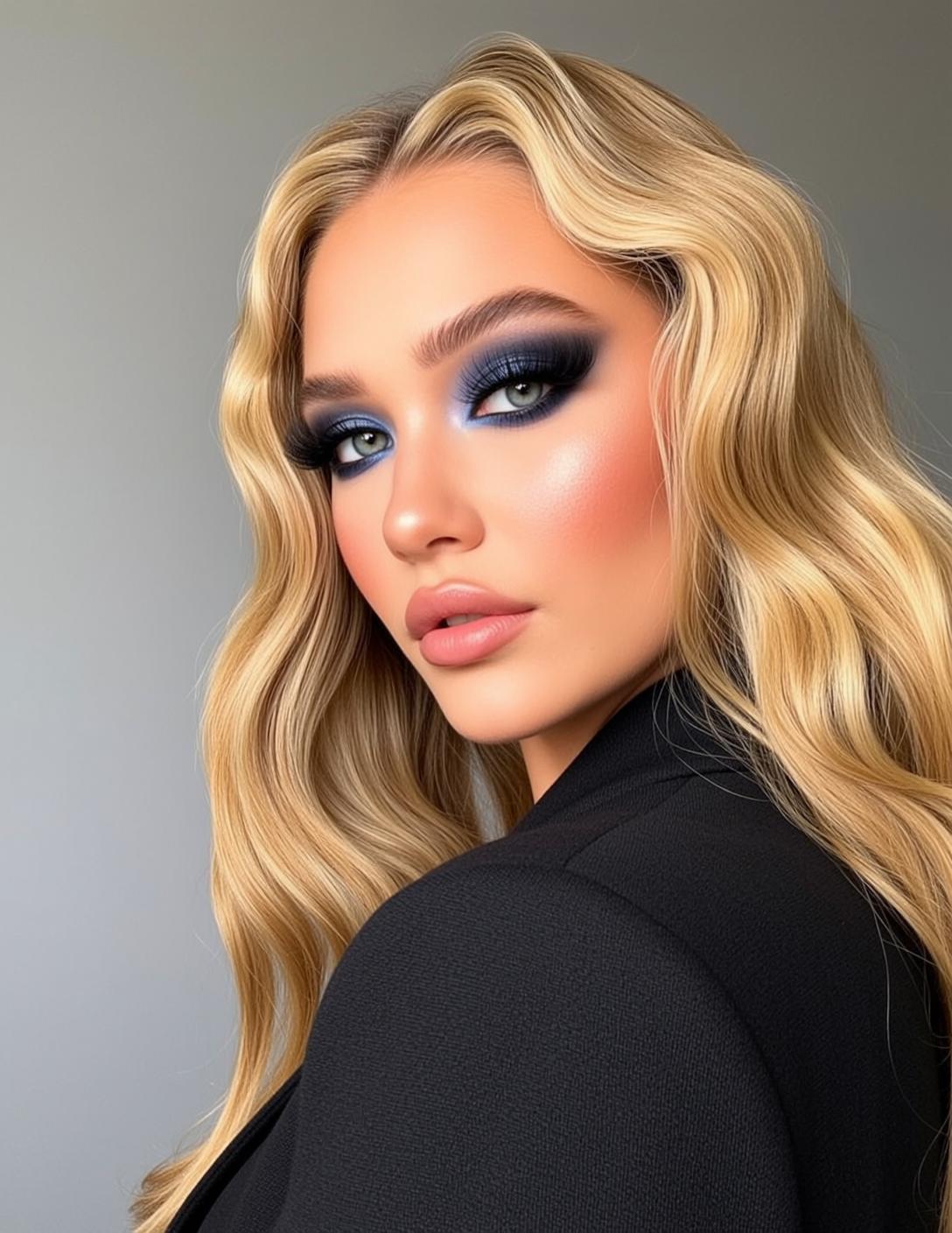 Makeup Positioned Three-quarter Profile Looking Her Left