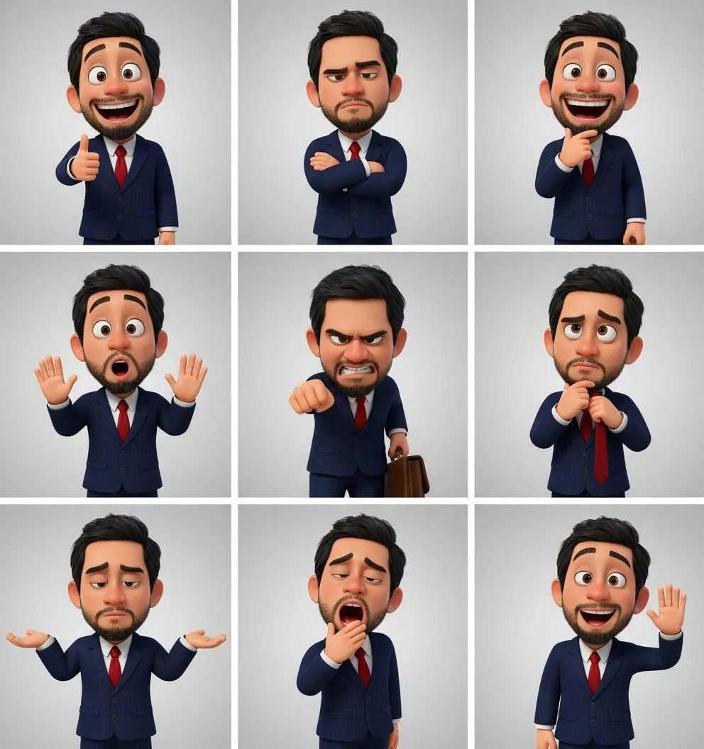 Pixar-Inspired Character Showcase: A Range of Emotions