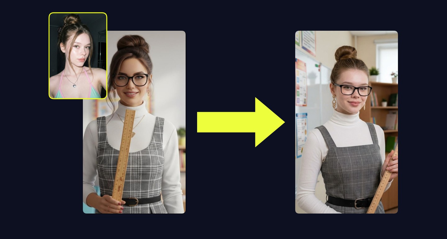 Mila remix walkthrough for Girl Classroom Plaid Dress Gold Earrings Whiteboard Books