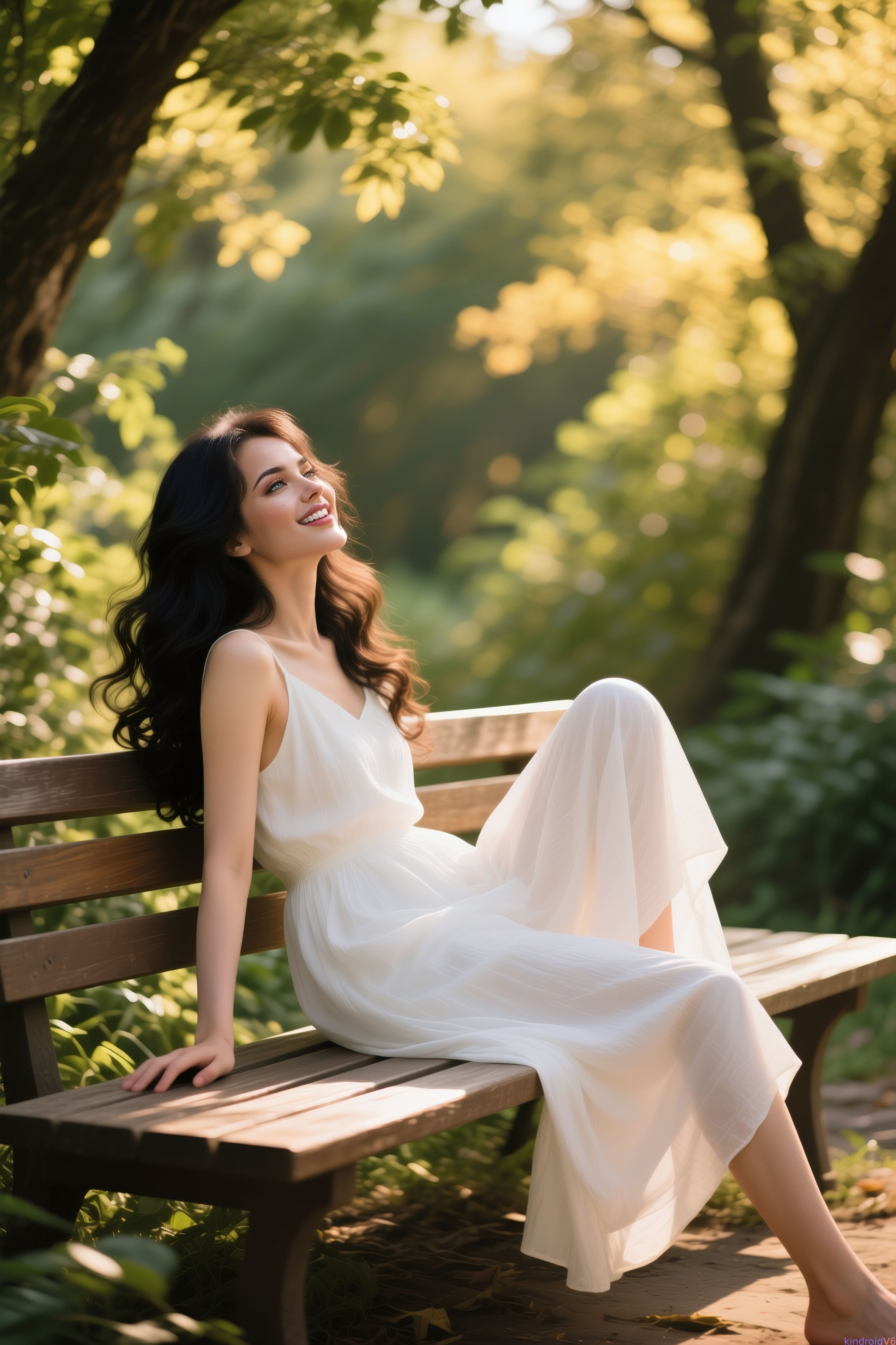 Simple In Rustic Wooden Park Bench