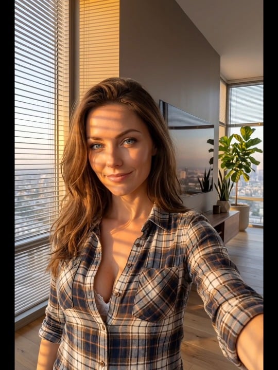 Selfie Apartment Cityscape Sunset Warm Golden Light